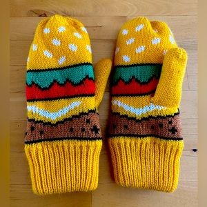 Hamburger Mittens! Will fit youth/women.
